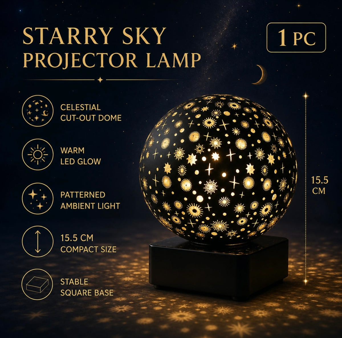 Starry Sky Projector Night Lamp (1 Pc)