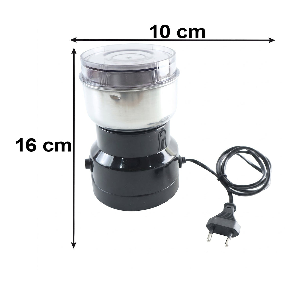One touch coffee and spice grinder with steel blades